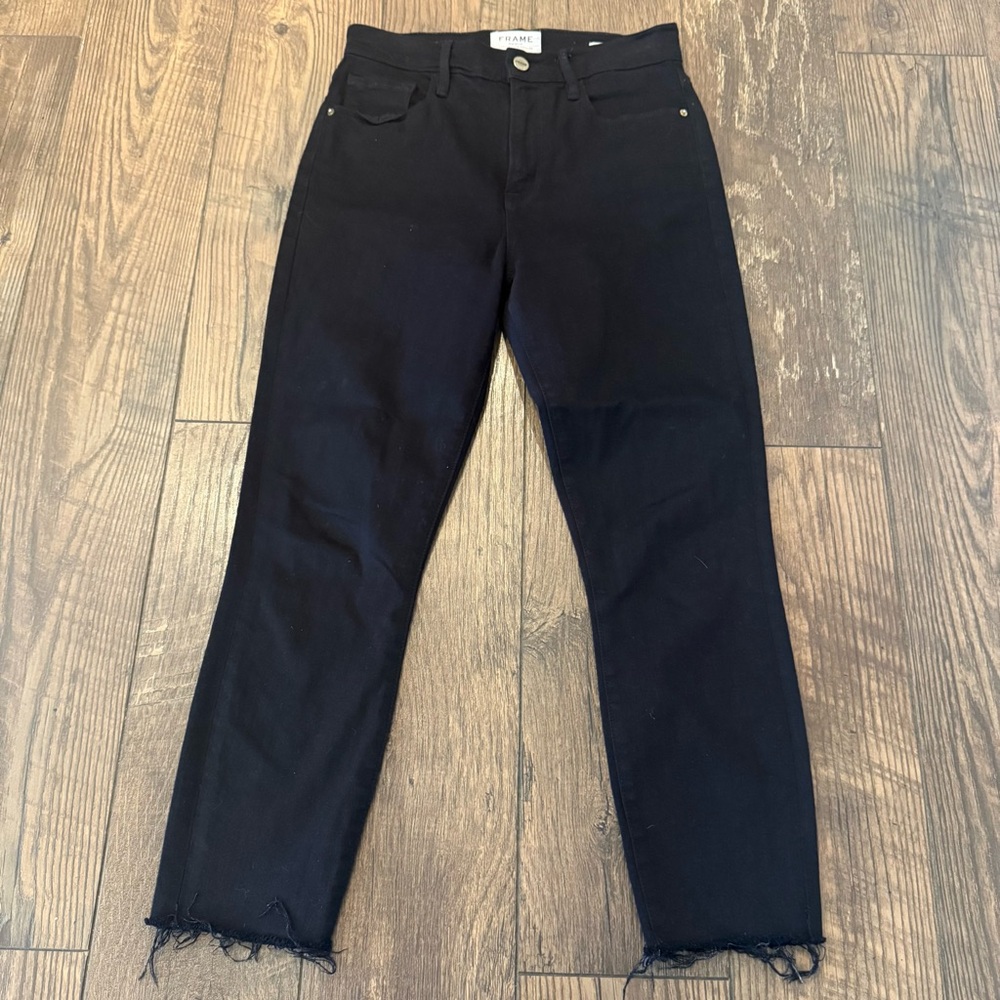 Frame Denim Ali High‎ Rise Black Cigarette Jeans Size 26
